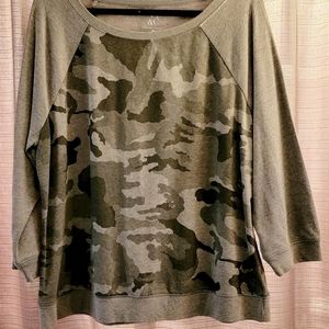 BNWT NY&Co Gray Camo Sweatshirt Sz XXL